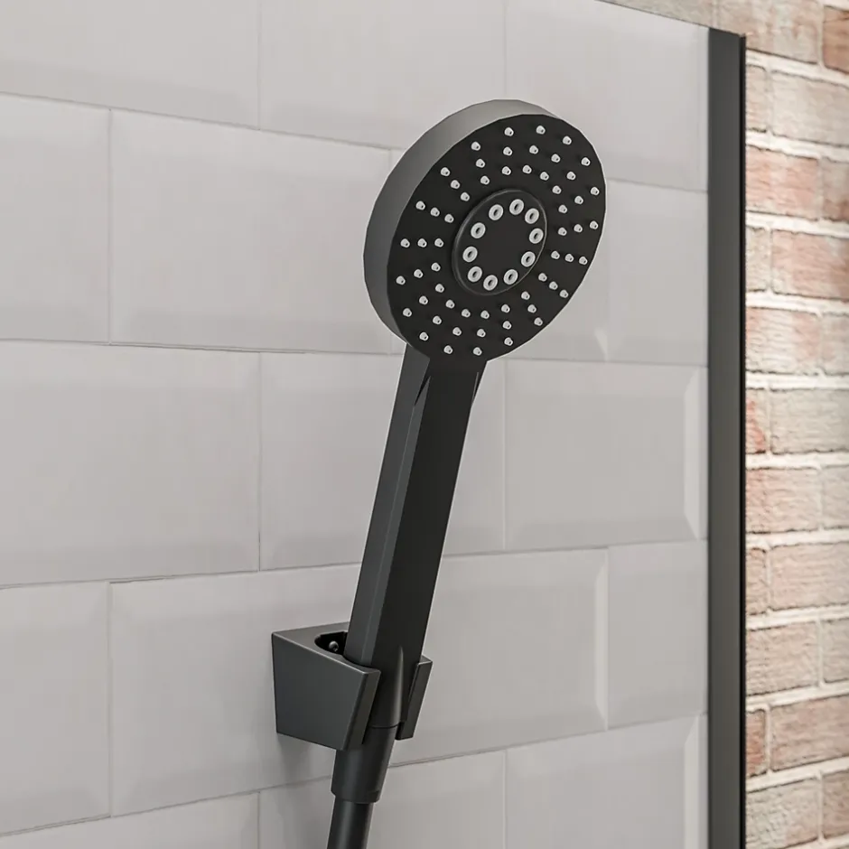 Schulte cabine de douche intégrale 90x90x215 cm - porte à pivot - montage réversible - verre de sécurite 5 mm - noir - Jersey