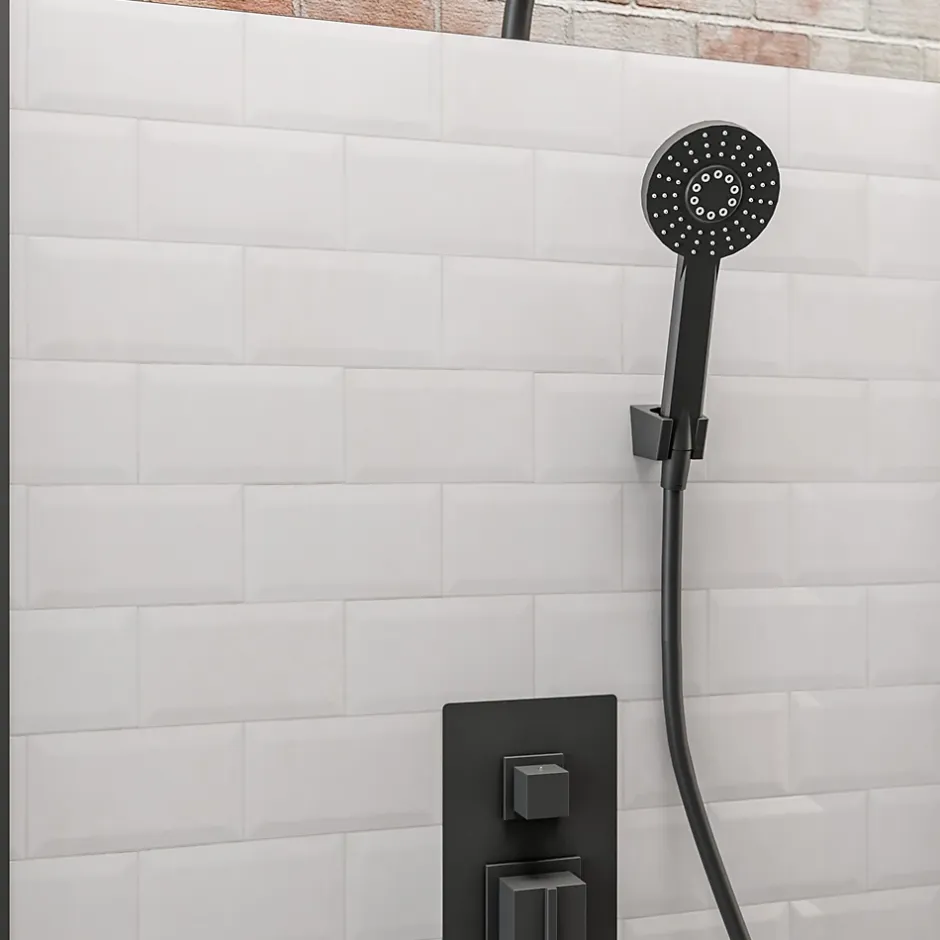 Schulte cabine de douche intégrale 90x90x215 cm - porte à pivot - montage réversible - verre de sécurite 5 mm - noir - Jersey