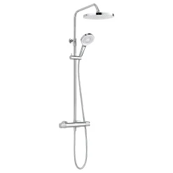 Schulte colonne de douche - mitigeur thermostatique - robinetterie avec douche de tête effet pluie - douchette 3 jets - chromé* Colonne De Douche Thermostatique