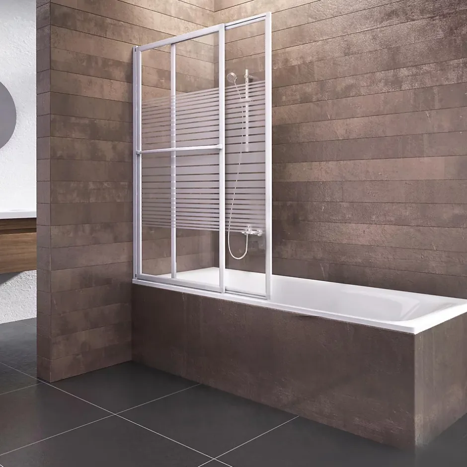 Schulte Pare-baignoire extensible 70-118x140 cm - Écran coulissant en verre 3 mm - Blanc