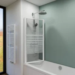 Schulte Pare-baignoire extensible 70-118x140 cm - Écran coulissant en verre 3 mm - Blanc