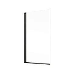 Schulte Pare-baignoire 70x130 cm - Réversible - Écran pliant - Verre de Sécurité transparent 5 mm - Profil Noir* Pare-Baignoire