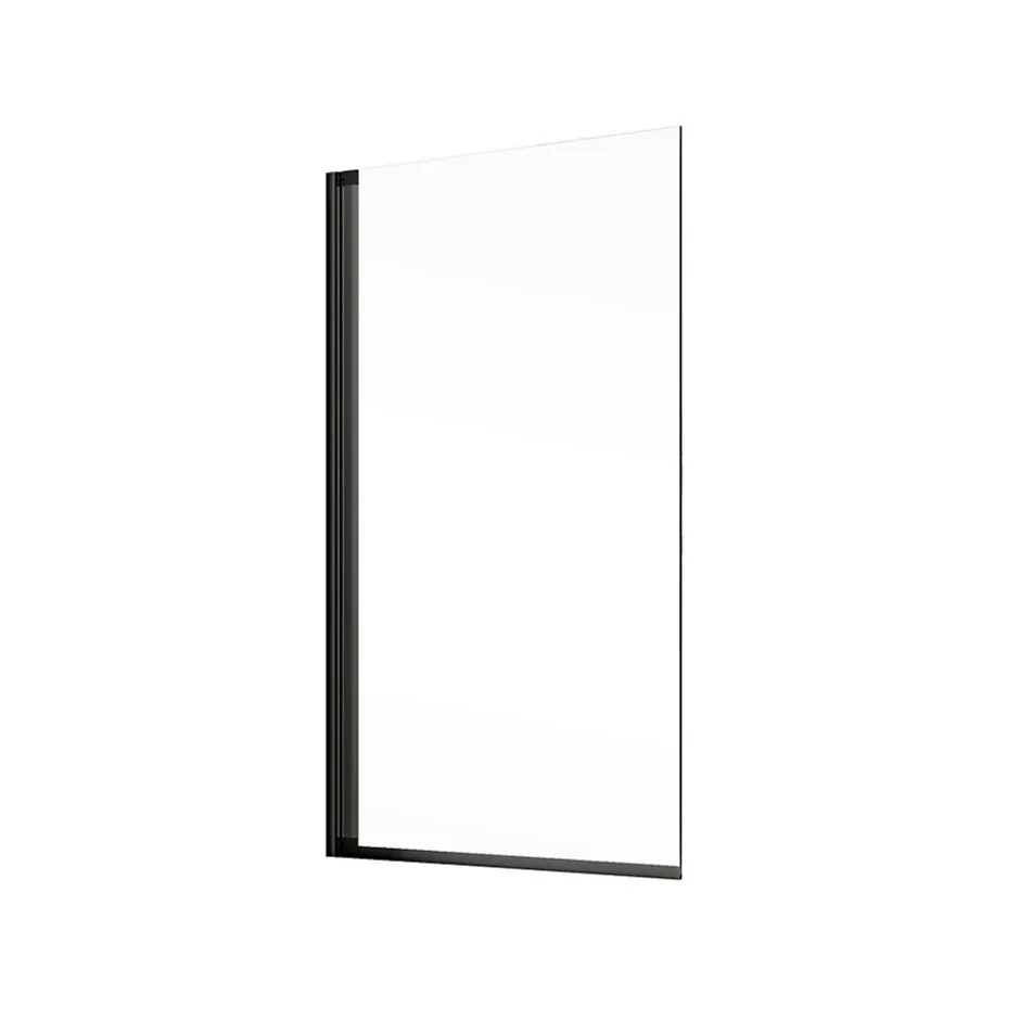 Schulte Pare-baignoire 70x130 cm - Réversible - Écran pliant - Verre de Sécurité transparent 5 mm - Profil Noir* Pare-Baignoire