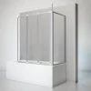 Schulte Pare-baignoire 129x140x70 cm - 3 Parois en verre de sécurité + Paroi latérale fixe - Écran pliant - Aluminium* Pare-Baignoire
