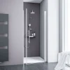 Schulte porte pivotante - 90x192 - réversible - anticalcaire - transparent - profilé blanc* Porte De Douche