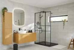 GoodHome Serviette de bain blanche et beige galet Elland 150 x 100 cm
