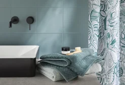 GoodHome Serviette de bain vert pinède Sary 140 x 70 cm