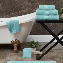 Sensei Maison Serviette de toilette 550 g/m² Bleu Turquoise 50x100 cm LUXURY* Serviette De Toilette