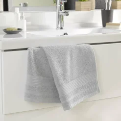 Douceur D'Intérieur Serviette de toilette 50 x 90 cm eponge unie tendresse Gris Perle
