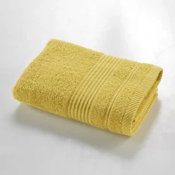 Douceur D'Intérieur Serviette de toilette 50 x 90 cm eponge unie tendresse Mimosa