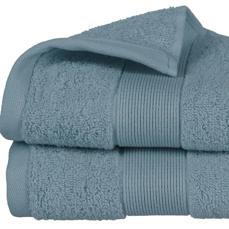 Atmosphera Créateur D'Intérieur Serviette de toilette Essentiel - coton 450 gr/m² - bleu orage 50x90 cm - Atmosphera* Serviette De Toilette