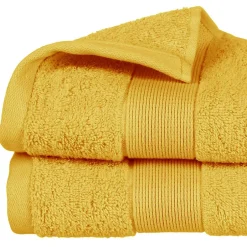 Atmosphera Créateur D'Intérieur Serviette de toilette Essentiel - coton 450 gr/m² - jaune moutarde 50x90 cm - Atmosphera* Serviette De Toilette