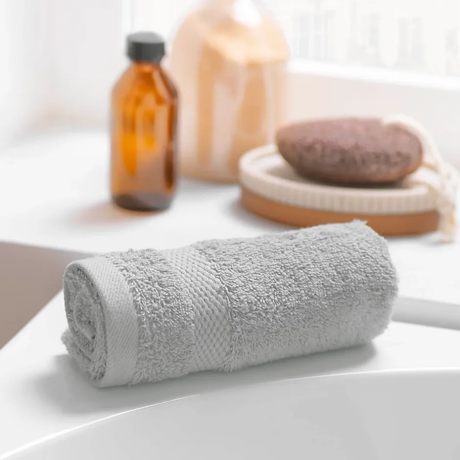Eden Serviette de toilette invite 30 x 50 cm Elegante gris perle