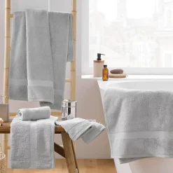 Eden Serviette de toilette invite 30 x 50 cm Elegante gris perle