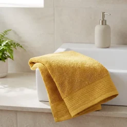 GoodHome Serviette de toilette jaune miel 100 x 50 cm, Koros* Serviette De Toilette