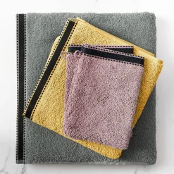 Atmosphera Créateur D'Intérieur Serviette de toilette Joia - coton 550 gr/m² - jaune moutarde 50x90 cm - Atmosphera* Serviette De Toilette