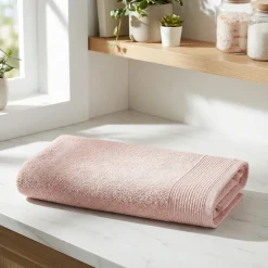 GoodHome Serviette de toilette rose nude 100 x 50 cm, Koros* Serviette De Toilette
