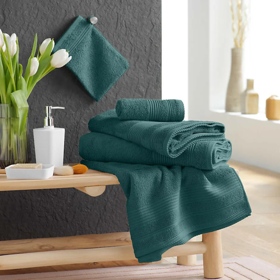 Douceur D'Intérieur Serviette de Toilette unie 50x90 cm - Collection Tendresse - Éponge 500 g,m² - 50x90cm - Cèdre* Serviette De Toilette