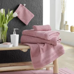 Douceur D'Intérieur Serviette de Toilette 50x90 cm 100% Coton Rose* Serviette De Toilette