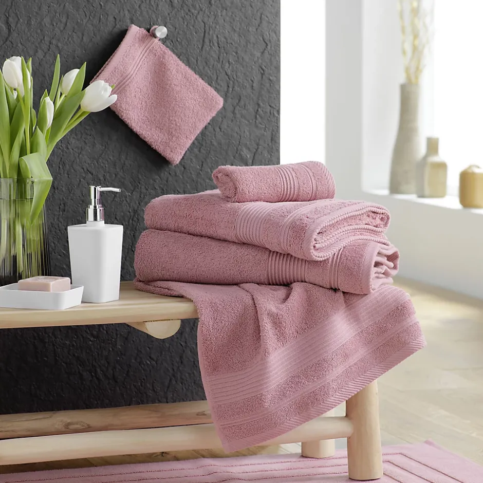 Douceur D'Intérieur Serviette de Toilette 50x90 cm 100% Coton Rose* Serviette De Toilette