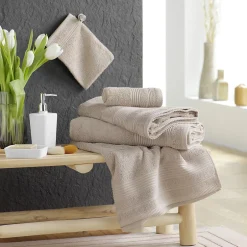 Douceur D'Intérieur Serviette de Toilette 50x90 cm 100% Coton Taupe