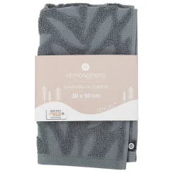 Atmosphera Créateur D'Intérieur Serviette de toillette Cisel - coton - gris foncé - 30x50 cm - Atmosphera