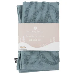 Atmosphera Créateur D'Intérieur Serviette de toillette Cisel - coton - bleu - 30x50 cm - Atmosphera* Serviette De Toilette