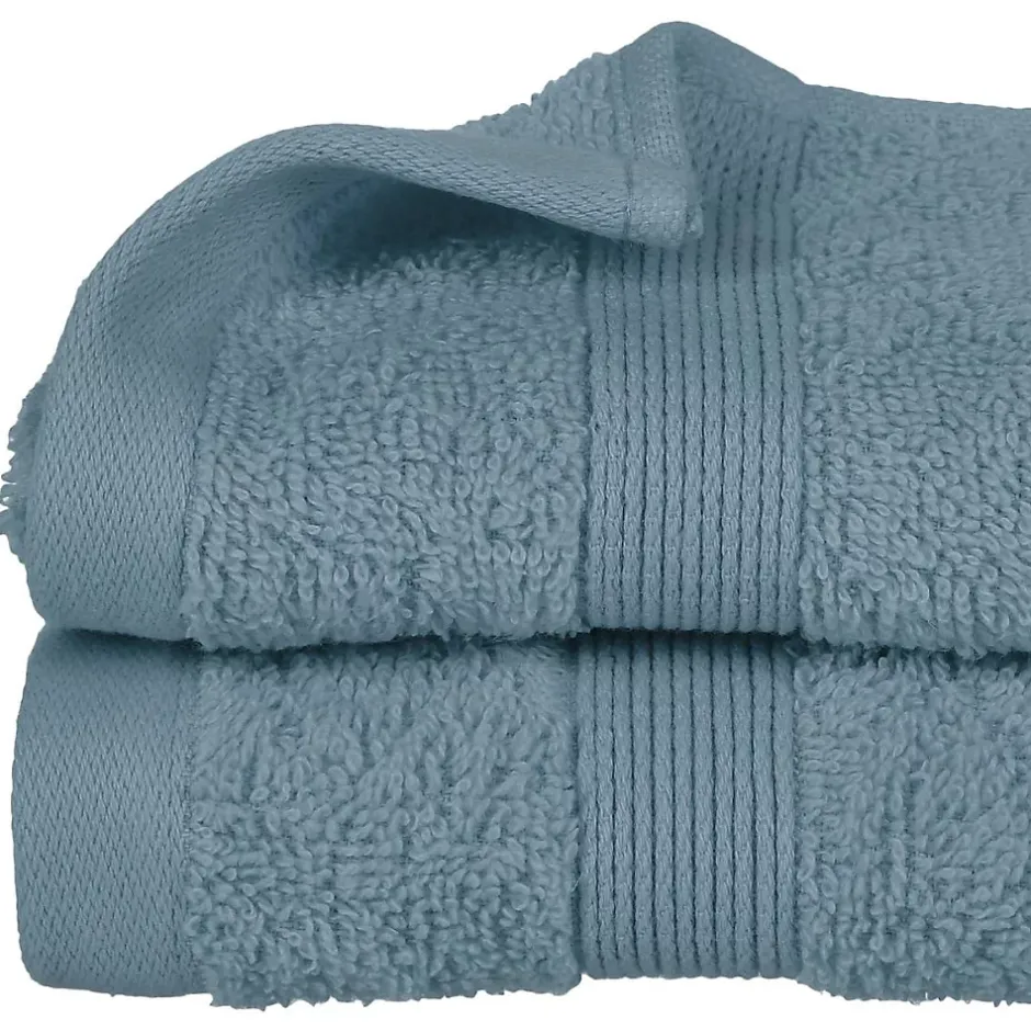 Atmosphera Créateur D'Intérieur Serviette invité Essentiel - coton 450 gr/m² - bleu orage 30x50 cm - Atmosphera