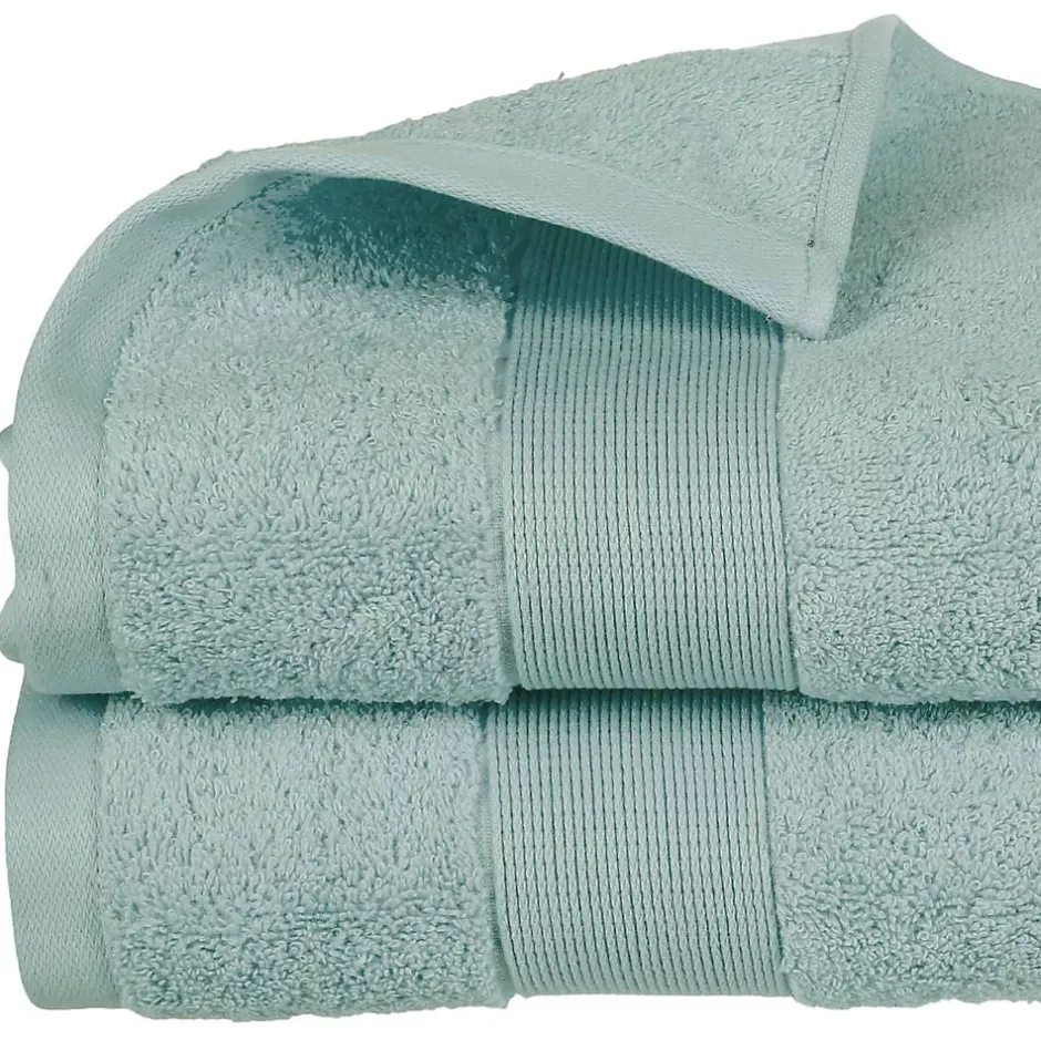 Atmosphera Créateur D'Intérieur Serviette invité Essentiel - coton 450 gr/m² - bleu givre 30x50 cm - Atmosphera* Serviette De Toilette