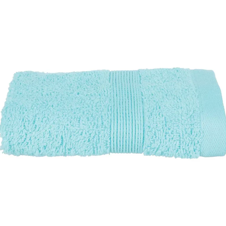 Atmosphera Créateur D'Intérieur Serviette invité Essentiel - coton 450 gr/m² - bleu aqua 30x50 cm - Atmosphera* Serviette De Toilette