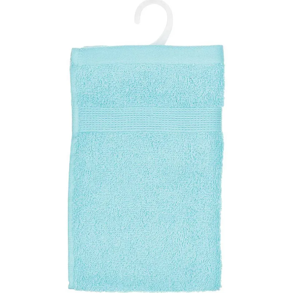 Atmosphera Créateur D'Intérieur Serviette invité Essentiel - coton 450 gr/m² - bleu aqua 30x50 cm - Atmosphera* Serviette De Toilette