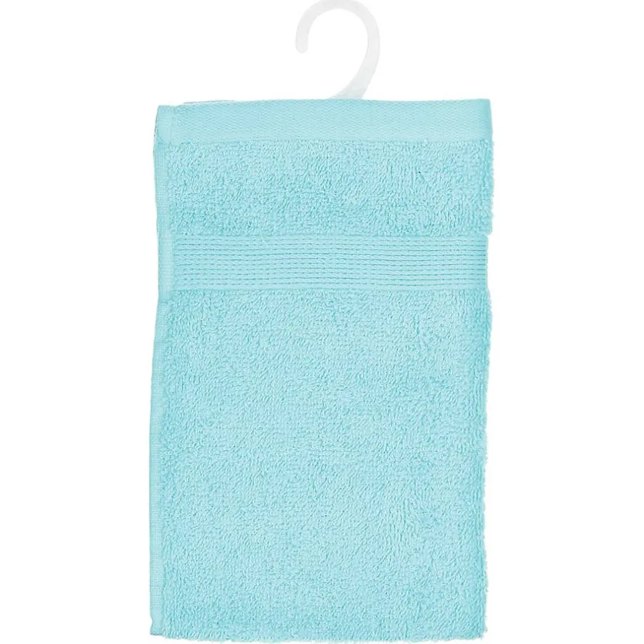 Atmosphera Créateur D'Intérieur Serviette invité Essentiel - coton 450 gr/m² - bleu aqua 30x50 cm - Atmosphera* Serviette De Toilette