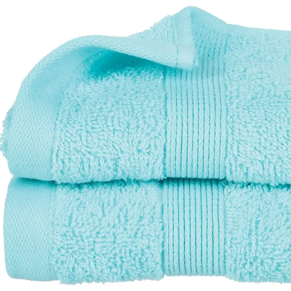 Atmosphera Créateur D'Intérieur Serviette invité Essentiel - coton 450 gr/m² - bleu aqua 30x50 cm - Atmosphera* Serviette De Toilette
