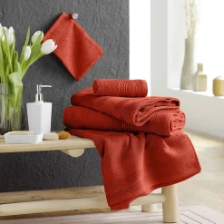 Eden Serviette ou drap de douche 70 x 130 cm Tendresse marsala