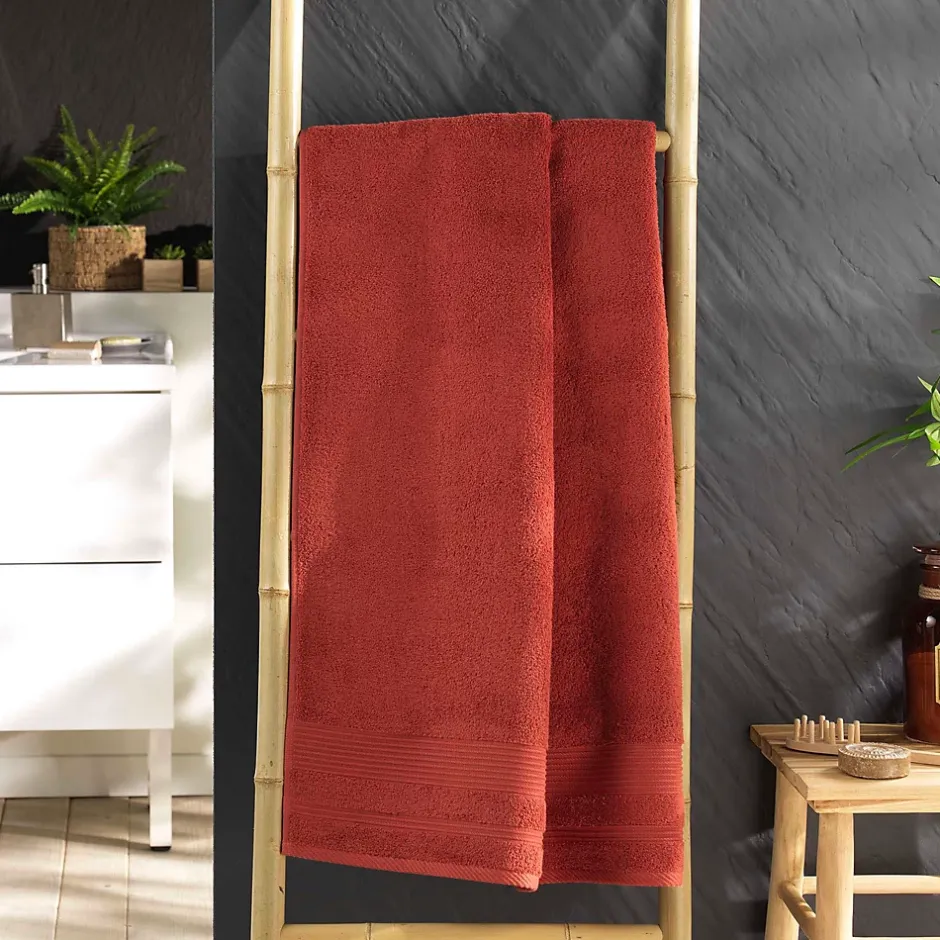 Eden Serviette ou drap de douche 70 x 130 cm Tendresse terracotta