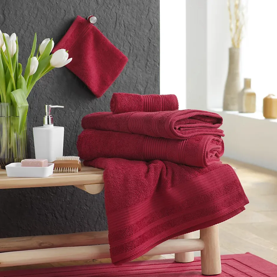 Eden Serviette ou drap de douche 70 x 130 cm Tendresse rouge