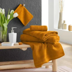 Eden Serviette ou drap de douche 70 x 130 cm Tendresse curry