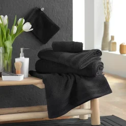 Eden Serviette ou drap de douche 70 x 130 cm Tendresse noir* Serviette De Toilette