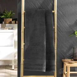Eden Serviette ou drap de douche 70 x 130 cm Tendresse anthracite* Serviette De Toilette