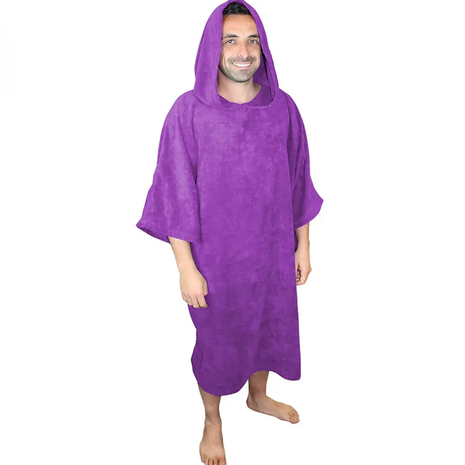 Vivezen Serviette poncho de bain ou de plage - Adulte - Violet -