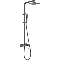 Imex Products Set colonne de douche noire mate en acier et laiton mitigeur monocommande