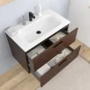 Ceramia Set complet 80 cm : vasque blanc mat + meuble couleur chêne (-4DW80-V)* Meuble Vasque