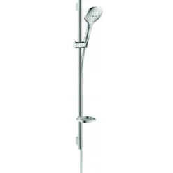 Hansgrohe Set de douche 120 3jet avec barre Unica'S puro 90 cm et porte-savon chromé Raindance Select E* Pommeau De Douche, Flexible Et Barre De Douche