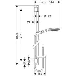 Hansgrohe Set de douche 150 3jet avec barre Unica'S puro 90 cm et porte-savon chromé Raindance Select S* Pommeau De Douche, Flexible Et Barre De Douche