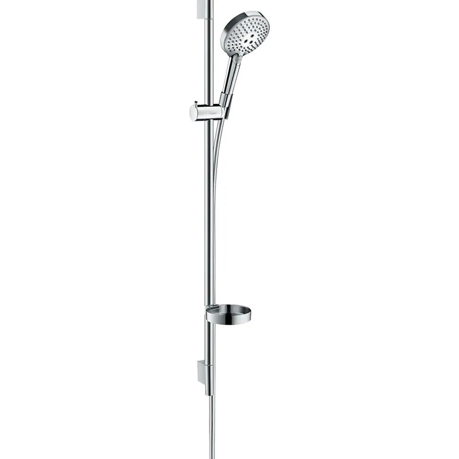 Hansgrohe Set de douche 120 3jet PowderRain avec barre Unica'S puro 90 cm et porte-savon chromé Raindance Select* Colonne De Douche Sans Robinetterie