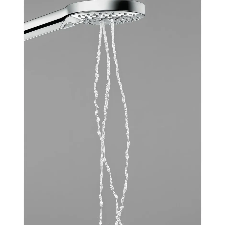 Hansgrohe Set de douche 120 3jet PowderRain avec barre Unica'S puro 90 cm et porte-savon chromé Raindance Select* Colonne De Douche Sans Robinetterie