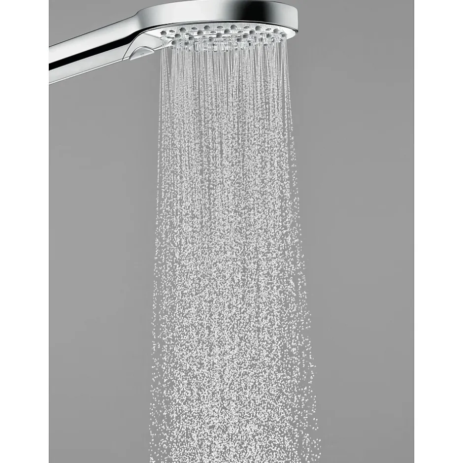 Hansgrohe Set de douche 120 3jet PowderRain avec barre Unica'S puro 90 cm et porte-savon chromé Raindance Select* Colonne De Douche Sans Robinetterie