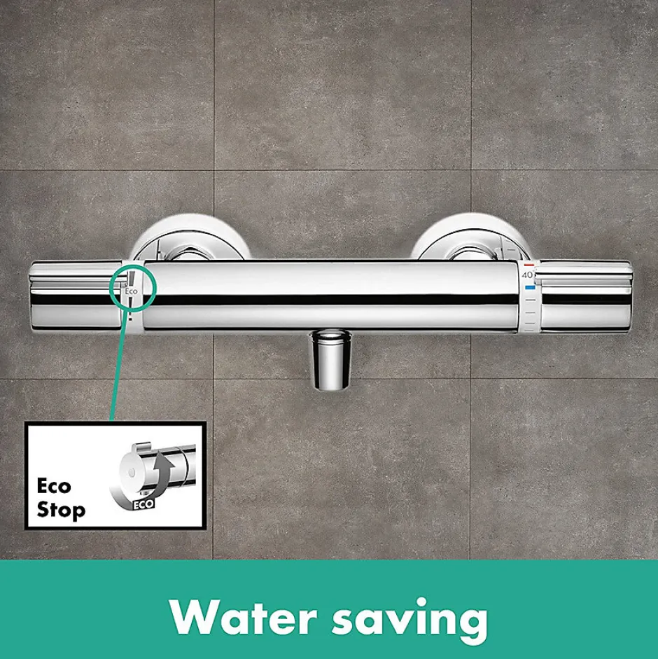 Hansgrohe Set de douche Croma Select S 110 1jet / Unica'Crometta 0,65m + Mitigeur thermostatique de Douche, Chrome (13211000-Crometta3)* Colonne De Douche Sans Robinetterie