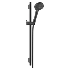 Hansgrohe Set de douche Mitigeur Ecostat Comfort + douchette à main 2 jets + Barre Unica 65 cm, Noir mat (13116670-Vernis)* Colonne De Douche Thermostatique