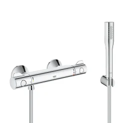 Grohe Set de douche Mitigeur thermostatique Grohtherm 800 + Douchette stick 1 jet Euphoria Cosmopolitan, Chrome (34558000-Euphoria)